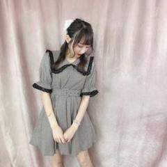 evelyn  ベロア襟ロンパース ワンピース evelyn ベロア襟ロンパース ミニワンピース - メルカリ