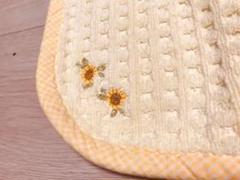 ひまわり刺繍 バスマット