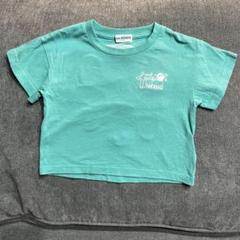 LittleWeekendターコイズ色 Tシャツ サイズ80 パッチデザイン