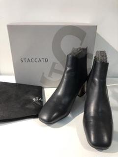 ⭐︎ STACCATO 黒　牛革 ショートブーツ ヒール約4m ⭐︎ STACCATO 黒牛革 ショートブーツ ヒール約4m