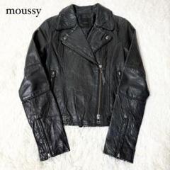 美品★【MOUSSY】マウジー ダブルライダースジャケット ヤギ革 スタッズ 黒 2025年最新】moussy カラー：ブラック系 ダブルライダースの人気