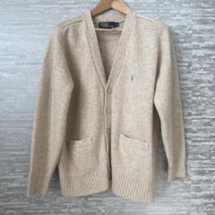 【美品】 ポロラルフローレン 90s ウール ベージュ カーディガンのサムネイル