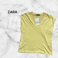 ✨新品未使用✨【ザラ】フレンチスリーブ Vネック カットソー イエロー Sのサムネイル