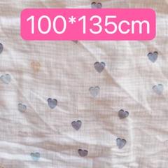 ダブルガーゼ　100*135cm ハート　ハンドメイド　手芸　手作り　赤ちゃん