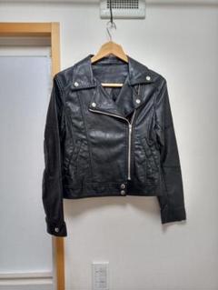 GU レディース フェイクレザー ライダースジャケット S