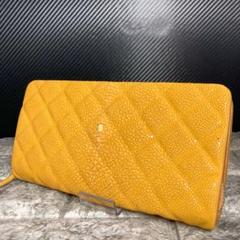 【美品】エイ革 スティングレイ ガルーシャ オーガナイザー　イエロー