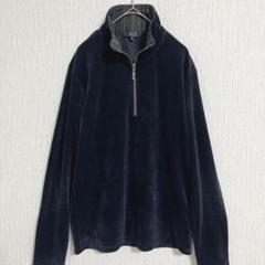 【ELLE HOMME】エルオム ブラック フリース ハーフジップ トップス M