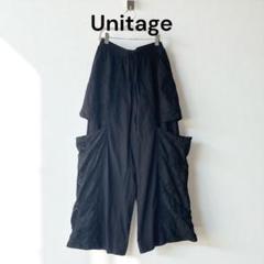 Unitage ユニテージ サイドスリット レースパンツ ブラック