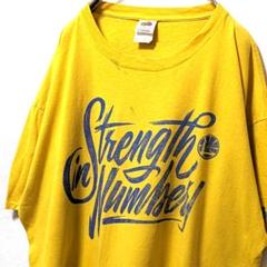 フルーツオブザルーム ウォリアーズ ロゴ Tシャツイエロー黄色XL古着