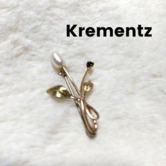 us ヴィンテージブローチ お花 ビジュー Krementz B4657 us ヴィンテージブローチ お花 ビジュー Krementz B4657の通販