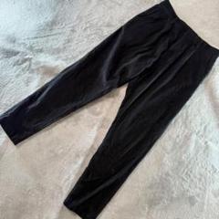 カシミヤ混 ユニクロ ウールブレンドタックテーパードパンツ サイズL ブラック