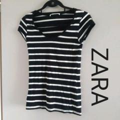 ZARA ボーダー スリム Tシャツ トップス カットソー レディース シンプル