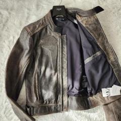 【未使用】¥29990- ザラ ライダース 100% ラムレザー ダメージ加工 未使用】¥29990- ザラ ライダース 100% ラムレザー ダメージ加工