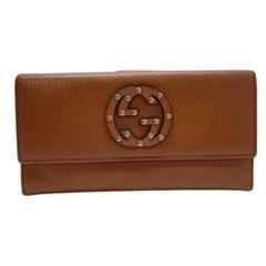 1382 GUCCI グッチ 長財布 ブラウン インターロッキング