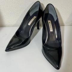 DIANA ダイアナ パンプス エナメル ポインテッドトゥ ブラック 美品 24