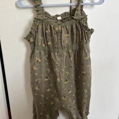 花柄ロンパース 105-115サイズ オリーブグリーン