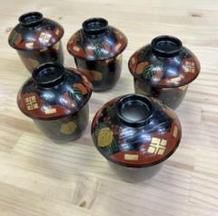 美品 懐石道具 漆専堂造 木製漆器 千筋 小吸物椀 箸洗 十客 高台寺蒔絵 共箱 小吸物椀 箸洗 輪島塗 木製 椀 5客揃 お椀 吸物椀 汁椀 懐石