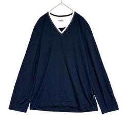 van Laack Vネック 長袖カットソー　ネイビー　M