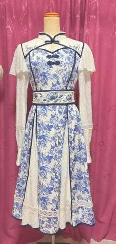 こ*い様 青華磁　ロングワンピース　星箱works 青華磁 ロングワンピース | HoshibakoWorks