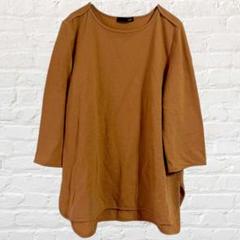 ウプト 七分袖 カットソー ラウンドカット 綿混 Uネック ゆったりシルエット