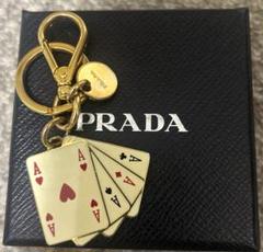 PRADA プラダ バッグチャーム トランプ ゴールド キーホルダー PRADA プラダ バッグチャーム トランプ ゴールド キーホルダー