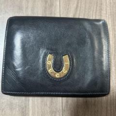 値下げ！GUCCI ネイビー　レザー 二つ折り財布　馬蹄　ホースシュー 値下げ！GUCCI ネイビー レザー 二つ折り財布 馬蹄 ホースシュー
