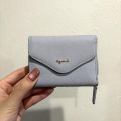 agnes b. 三つ折り財布 ライトブルー