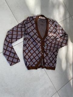 『美品』MARNI 幾何学模様 カーディガン 長袖　38size MARNI 幾何学模様 カーディガン 長袖38size