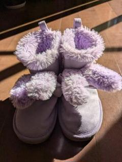 新品】☆メゾピアノ☆ ムートン風ブーツ水色19㎝