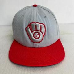 【US古着】ミルウォーキー　ブルワーズ　MLB NEW ERA リメイク 灰赤