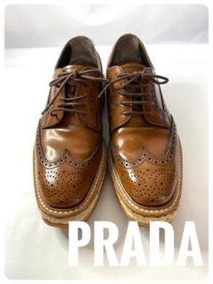 プラダ PRADA エスパドリーユ ウイングチップ シューズ 36サイズ プラダ PRADA エスパドリーユ ウイングチップ シューズ 36サイズ
