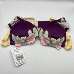 新品未使用 ピーチジョン ブラ 32A パープル 花刺繍 PEACH JOHN