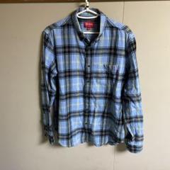 シュプリーム Supreme タータンチェック柄 フランネルシャツ 青 水色のサムネイル