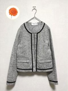 M VICKY ビッキー　ノーカラージャケット　ラメ　ツイード　オフィス