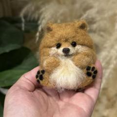 まんまるあにまるず　ポメラニアン　オレンジ　うちの子　羊毛フェルト　マスコット