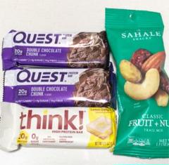 QUEST、think!プロテインバー、SAHALE SNACKSセット