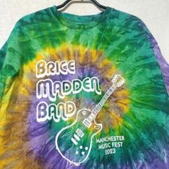 colortone タイダイ プリントTシャツ 音楽フェス ギター グリーン L