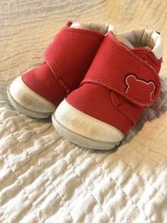 ミキハウス 赤 ベビーシューズ マジックテープ　キッズファーストシューズ12.5