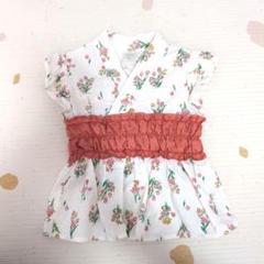 美品futafuta 花柄甚平 80サイズ