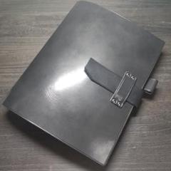 一枚革国産サドルレザー手帳　A5サイズブラックのサムネイル