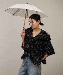 crinkle frill poncho blouse ドット　フリルブラウス
