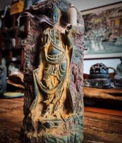 石仏 坐像 古美術 仏教美術 古道具 アンティーク 如来坐像 仏教美術 時代物 骨董アンティーク 鐵製 癒し 御守り