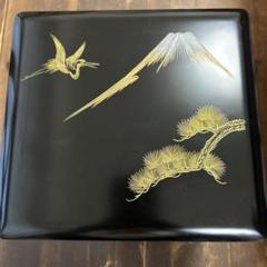 輪島塗　二羽鶴蒔絵付　硯箱　文箱　金箔装飾 輪島塗 二羽鶴蒔絵付 硯箱 文箱 金箔装飾 工芸品