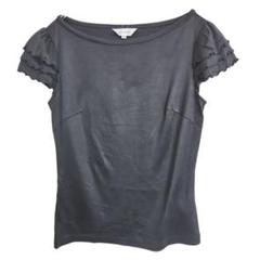 エムズセレクト フリル袖 カットソー 半袖 Tシャツ ブラック 日本製 M