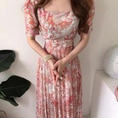春物コーデ??ロングワンピース ドレス レディース パーティー 花柄 二次会9