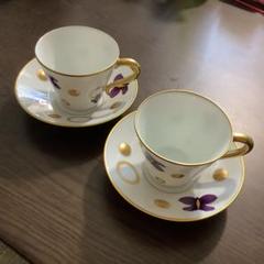 リモージュ　希少廃盤品　ベルナルド・ローハン　2客セット　薔薇　カップ　ソーサー リモージュ 希少廃盤品 ベルナルド・ローハン 2客セット 薔薇