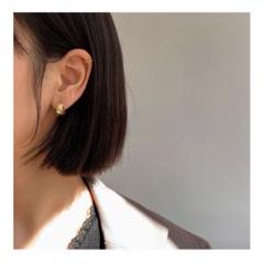 キルティングピアス ココクラッシュ風 silver925 ゴールド