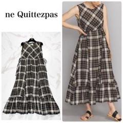 ne Quittezpasヌキテパ チェックバックリボンワンピース