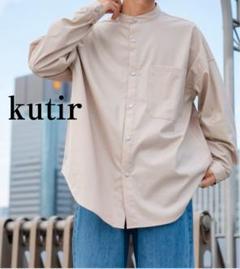 kutir　フェイクレザーバンドカラーシャツ　完売商品　裏起毛素材