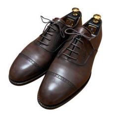 美品 三陽山長 パンチドキャップトゥ レザーシューズ 8 シュー